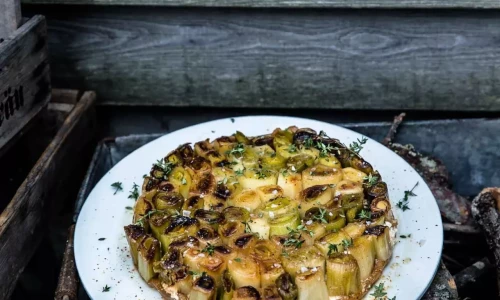 Tarte Tatin aux poireaux